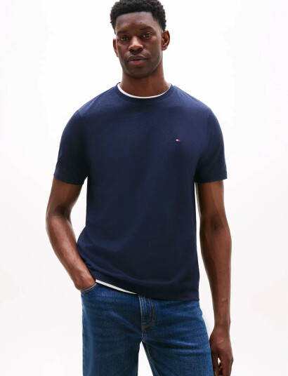 Tommy Hilfiger Essential Reg Fit Heather Tee - Navy - S Tommy Hilfiger Essential Reg Fit Heather Tee - Navy - S