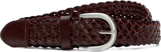 Selected Slmlouis Braided Leather Belt Brown 95 Selected Slmlouis Braided Leather Belt Brown 95