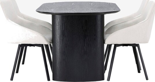 Venture Home Spisegruppe Isolde med 4 stk stoler Rosie Svart Venture Home Spisegruppe Isolde med 4 stk stoler Rosie Svart