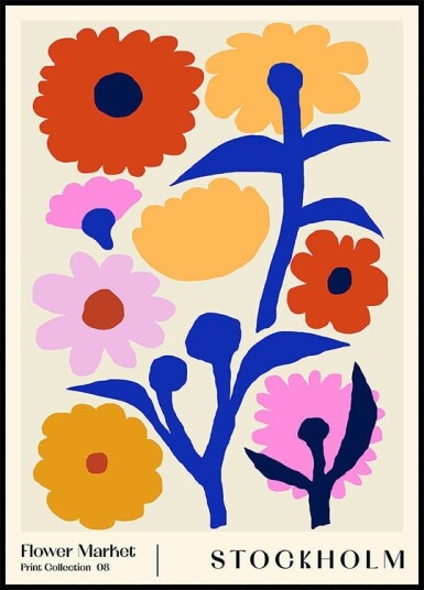 Flower Market. Stockholm Plakat Plakat / 40x50cm