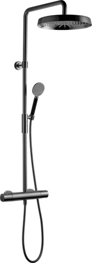 Tapwell ARM7200 Takdusj med trykk- og termostatstyrt dusjbatteri-Black Chrome