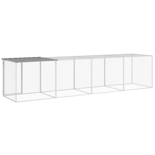 Vidaxl Kyllingbur Med Tak Lysegrå 403X98X90 cm Galvanisert Stål Vidaxl Kyllingbur Med Tak Lysegrå 403X98X90 cm Galvanisert Stål
