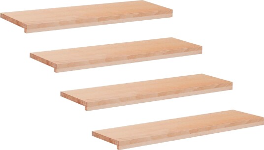 vidaXL Trappetrinn 4 stk. 90 x 25 x 2 cm Naturlig Massiv bøketre