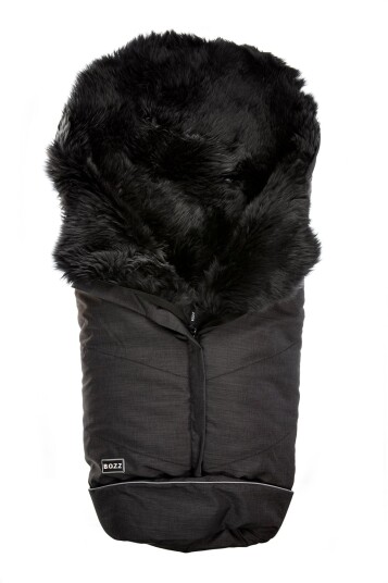 Bozz Lammeskinnspose Langhåret Black Melange/Grey