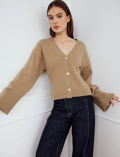 Noella Lenyx Knit Cardigan - Beige - XXL