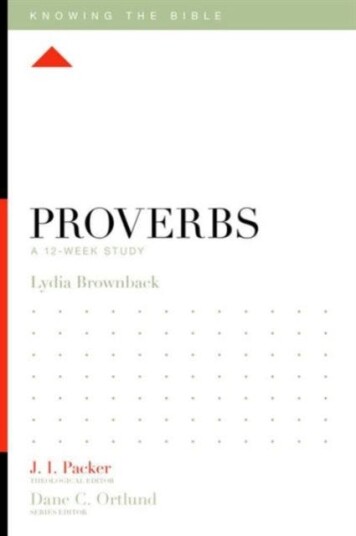 Proverbs  A 12Week Study
