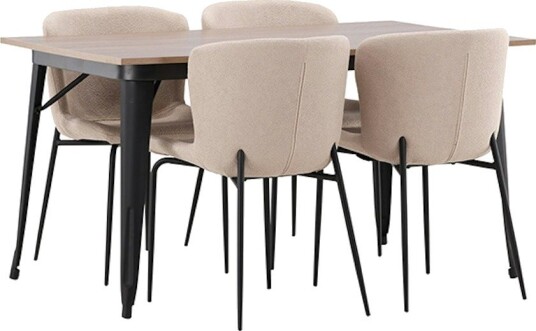Spisegruppe Venture Home Tempe med 4 Modesto Stoler