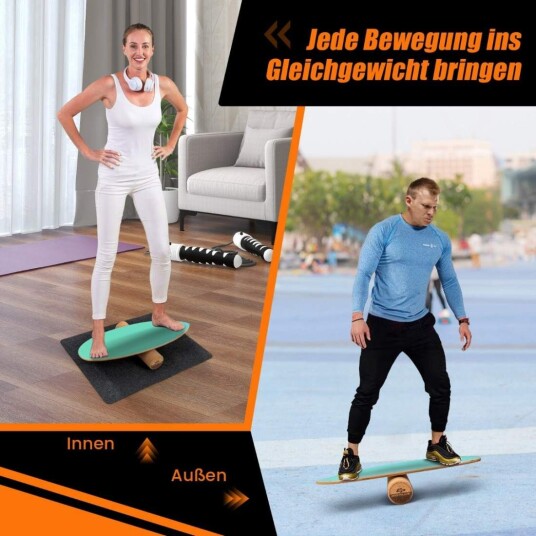 Tre balansebrett Wobble Board med hjul og teppe 3 i 1 balansebrett Kit Grønn Tre balansebrett Wobble Board med hjul og teppe 3 i 1 balansebrett Kit Grønn