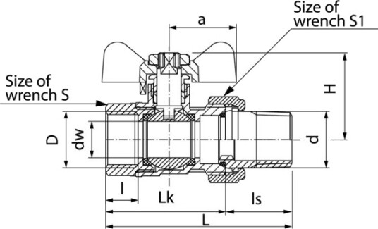 Valvex Kuleventil Innv. Gjenget 3/4" Vann 1453440