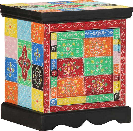  Nattbord flerfarget 40x35x45 cm heltre mango