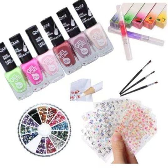Nagelkit Dekorationskit Nagellack Rhinestone Nagelstickers