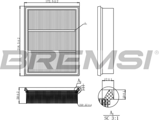 Luftfilter BREMSI FA0527 Luftfilter BREMSI FA0527