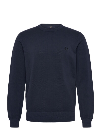 Fred Perry Pique Stitch Jumper Navy XXL