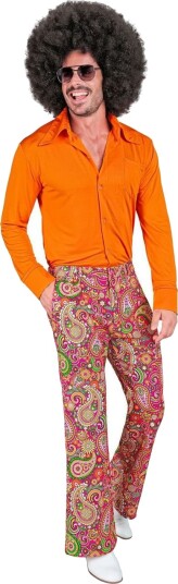 Widmann Blomstrete Rosa Hippie Kostymebukse til Herre Small/Medium Widmann Blomstrete Rosa Hippie Kostymebukse til Herre Small/Medium
