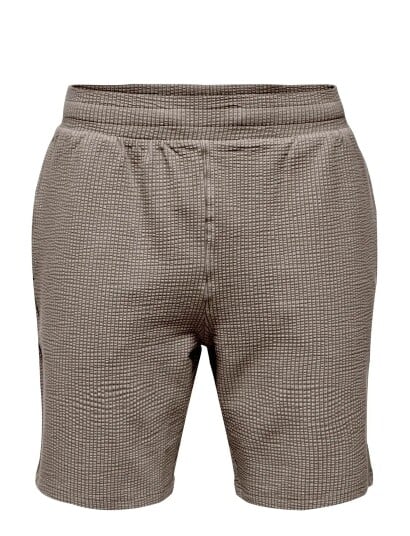 ONLY & SONS Onskian Life Reg Seers. Strp Shorts Vd   Brown   XS