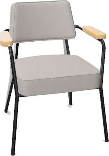 Vitra Fauteuil spisestol twill lys grå/naturlig eik/dyp Sort