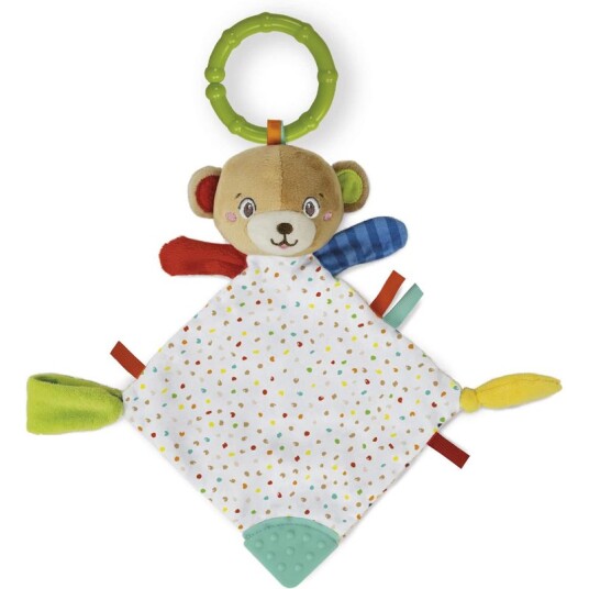 Clementoni Baby Plysj Koseteppe m/ feste til smokk Bjørn Clementoni Baby Plysj Koseteppe m/ feste til smokk Bjørn