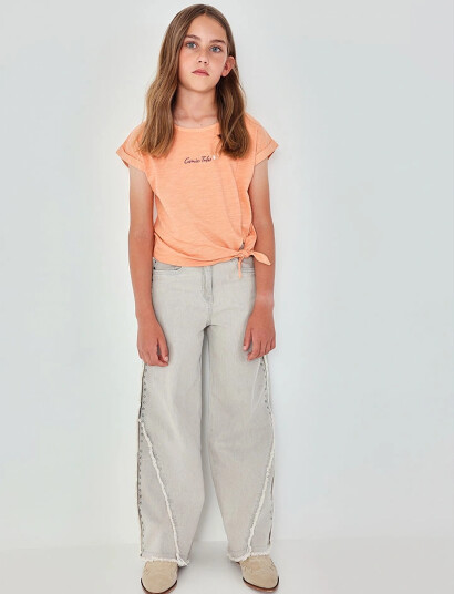 Boboli Denim Stretch Trousers For Girl  Bci Grey 110
