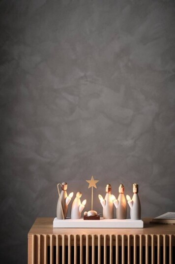 Star Trading KRUBBA Adventsstake i Tre med 5 LED Lys og Gullfarge