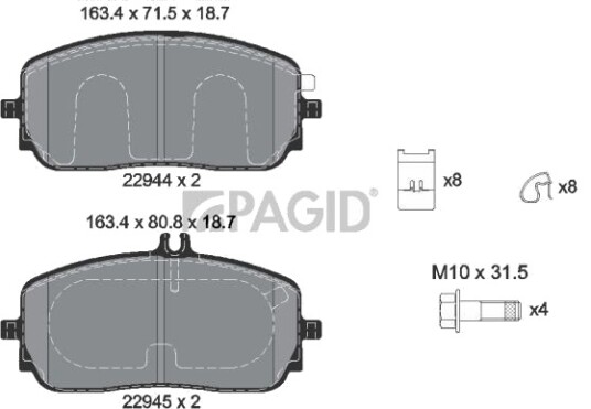 PAGID T2799N Bremseklosser