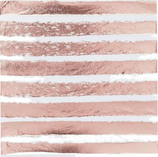 Servietter Stripete Roséull Metallic   20 pakning
