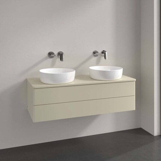 Villeroy & Boch Antao Servantskap med 2 skuffer 120x50x36 cm u/lys Grå Matt Villeroy & Boch Antao Servantskap med 2 skuffer 120x50x36 cm u/lys Grå Matt