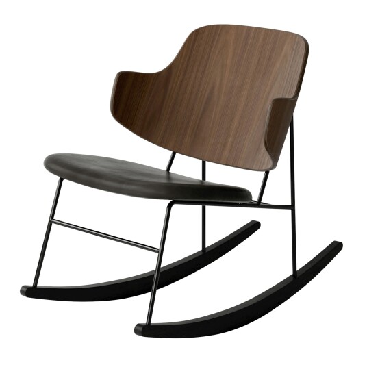 Audo Copenhagen The Penguin Rocking Chair Upholstered Seat Black Steel / Walnut / Dakar 0842
