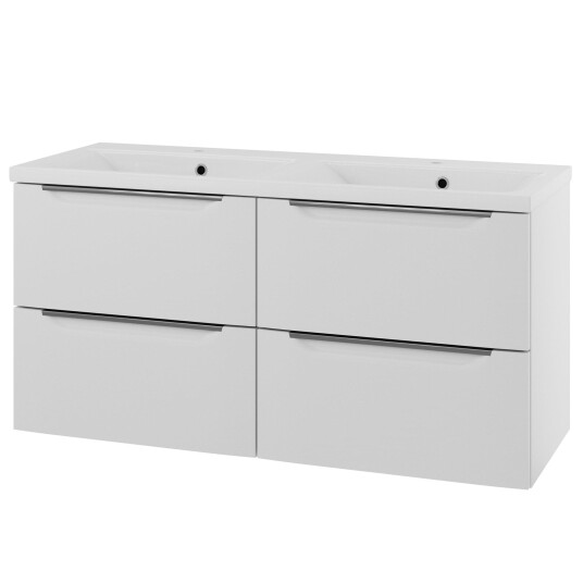 Linn Bad Mari D45cm Servantskap Hvit Matt / 120cm Dobbel 4 Skuffer