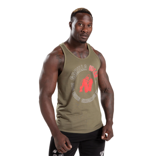 Gorilla Wear Lafayette Racerback Tank Top Army Green Grön Large