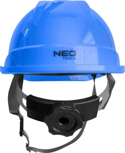 NEO Vernehjelm Med Hakestropp, Justerbar 52-64 cm, Abs-Plast Blå
