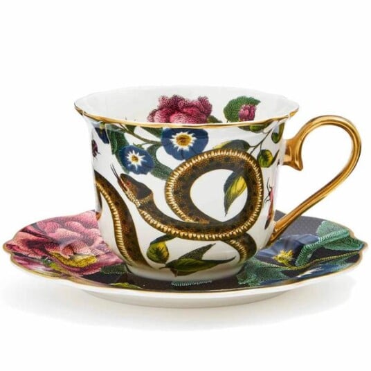 Spode  Creatures of Curiosity Tekopp og fat 35 cl slange/svart