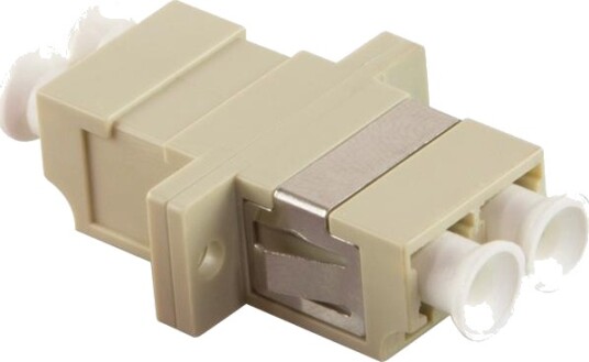 LogiLink Fiber Adapter LC Duplex with flange, beige