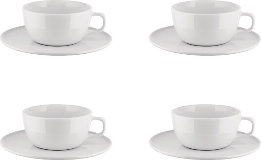Alessi Set Of A Teacup And A Saucer In White Porcelain White 24 CL