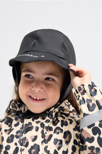 Nordbjørn Korsö Lue Foret Solid Black 6-8 år