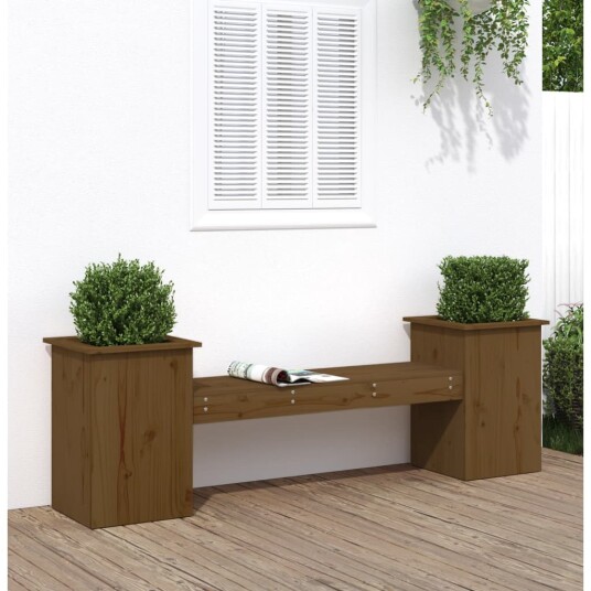 Plantebenk honningbrun 184,5x39,5x56,5 cm heltre furu 825173