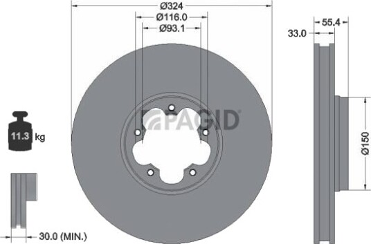 PAGID 56471NC Bremseskive