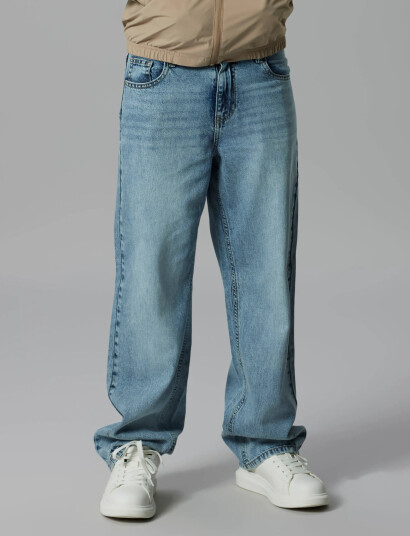 LMTD Nlmbex Dmn R Loose Pant Blue 134