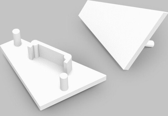 1 stk. Endestykke CORNER14 GEN2   Hvit