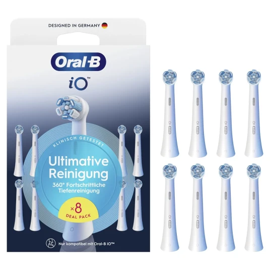 Oral B Io Series Ultimate Cleaning Tannbørstehoder – Hvite – 8 Pakning