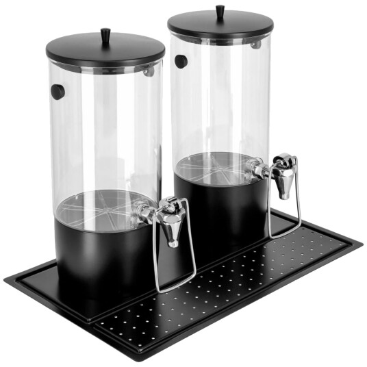 VEGA Drikkedispenser Hampton dobbel GN 1/1 inkl. 4 stk. kjøleelement; 8 l, 53x32.5x42 cm (LxBxH); Svart