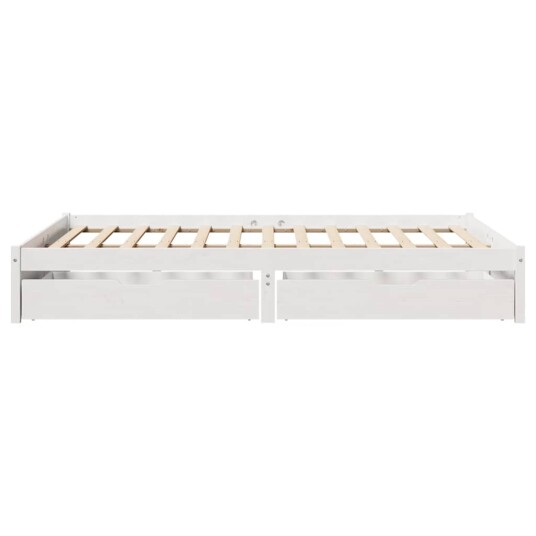 Sengeramme uten madrass hvit 140x190 cm heltre furu
