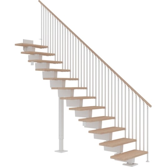 Dolle Dubai Rett Trapp Hvit 9016 classic Iiii hvitoljet Eik 80 15   Loddrett Høyde 272 336cm