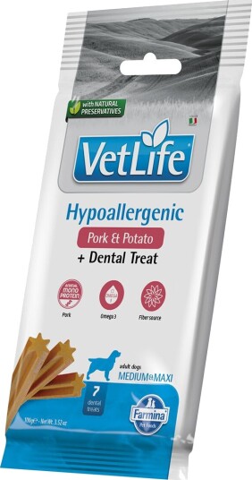 Farmina Vet Life Dental Hypoallergenic Pork Potato M/L 100 G