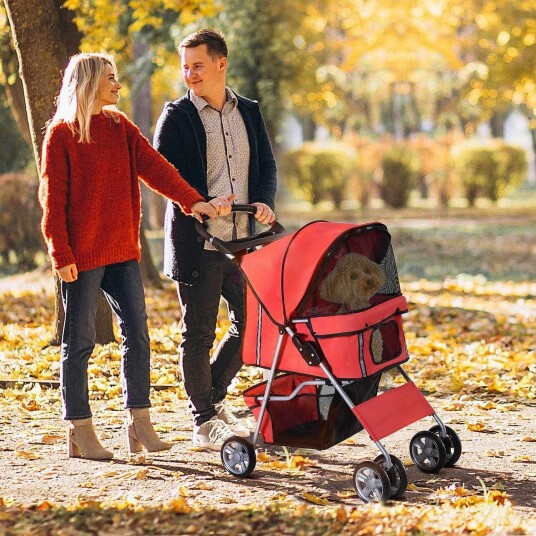 Red Dog Stroller Buggy Lett Og Sammenleggbar Red Dog Stroller Buggy Lett Og Sammenleggbar