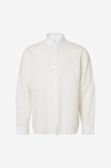 Selected Men Linskjorte slhRegclay Linenblend LS Cla Hvit