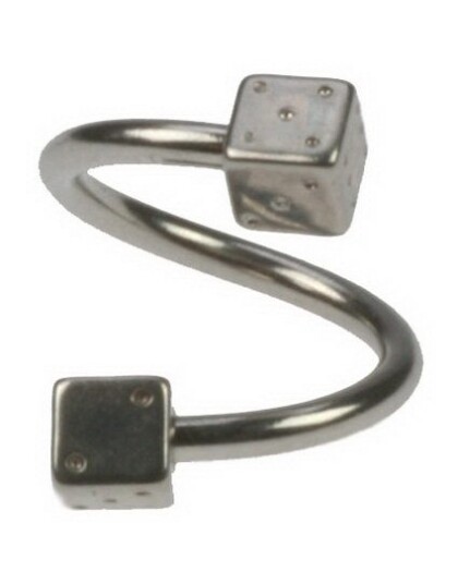 Utgått Curve Øyenbrynspiercing med Terninger 12 x 8 mm