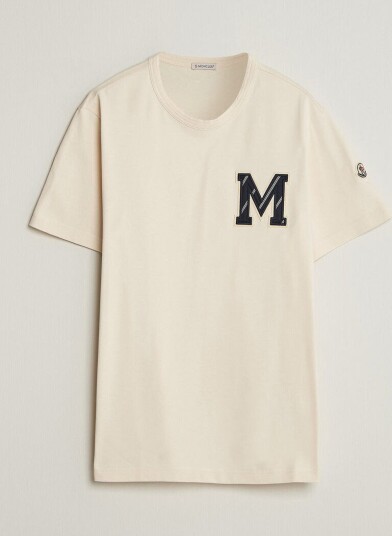 Moncler Varsity Logo T Shirt Off White