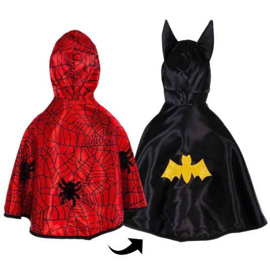Great Pretenders 2-i-1 Spiderman/Batman-kappe Flere størrelser Great Pretenders 2-i-1 Spiderman/Batman-kappe Flere størrelser
