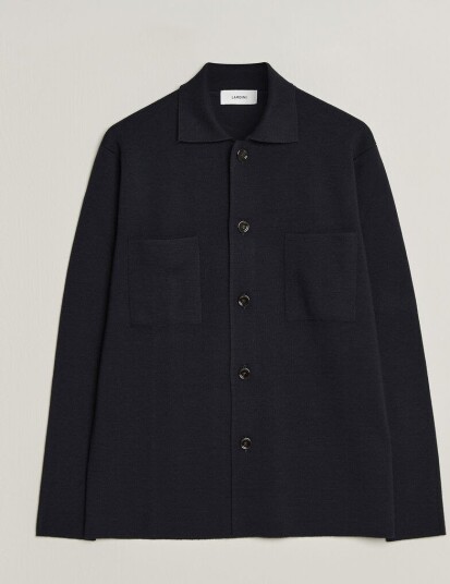 Lardini Knitted Pocket Overshirt Navy