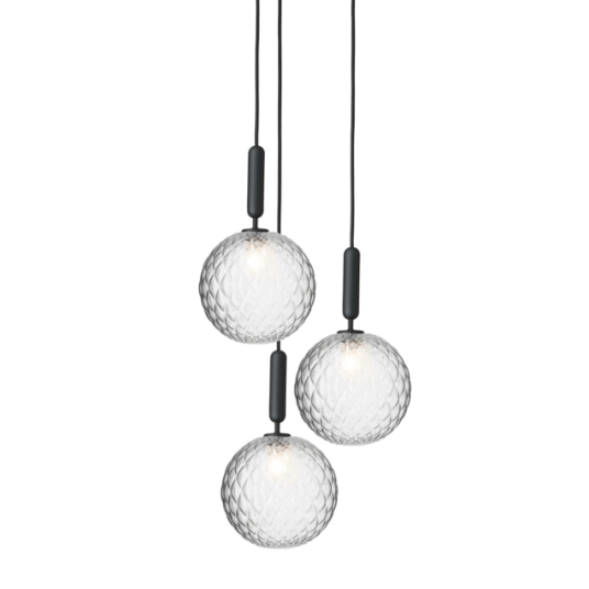Nuura Miira 3 Taklampe Stor Grå og Klar Optikk Nuura Miira 3 Taklampe Stor Grå og Klar Optikk